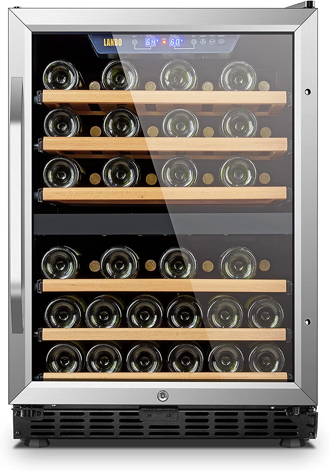 Lanbo 44 Bottle Built-in Dual Zone Compressor Wine Cooler