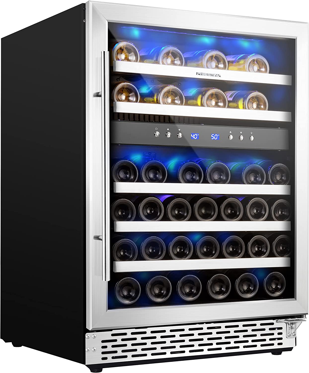 Phiestina 24 Inch Dual Zone Under Counter Wine Cooler