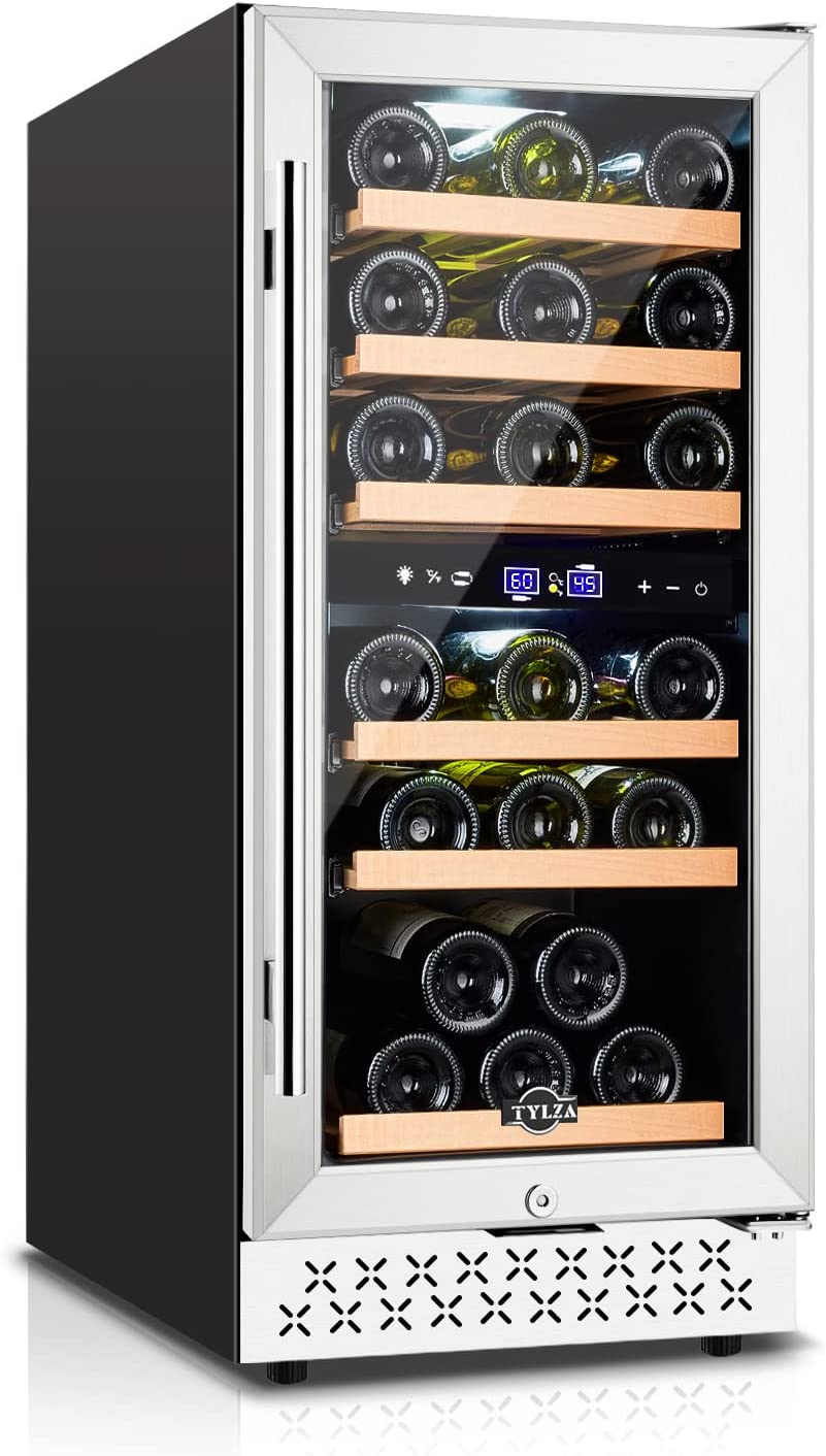 Tylza 15 Inch 30 Bottle Dual Zone Wine Fridge