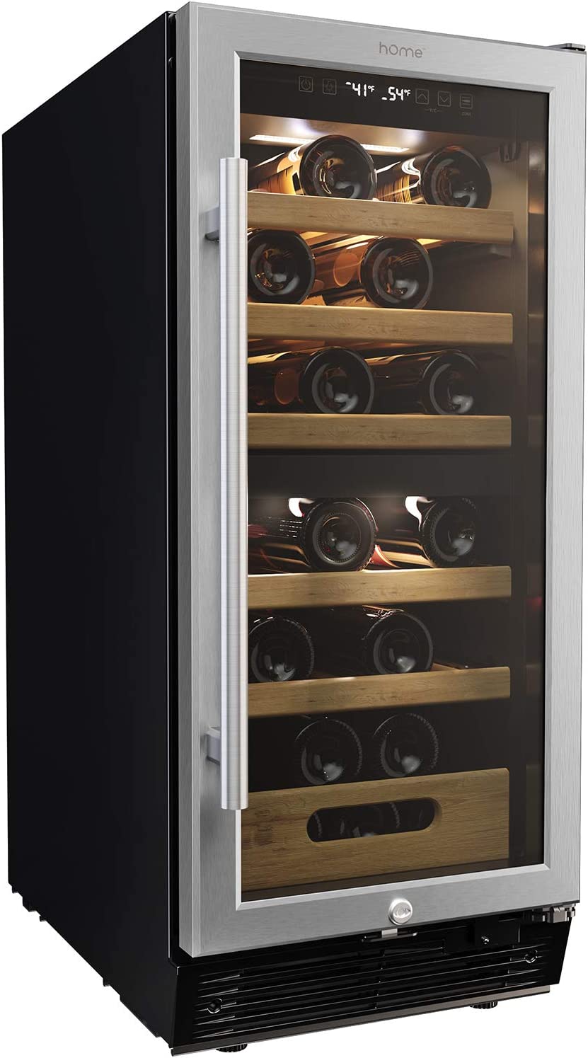 hOmeLabs 25 Bottles Standalone Dual-Zone High-End Wine Cooler