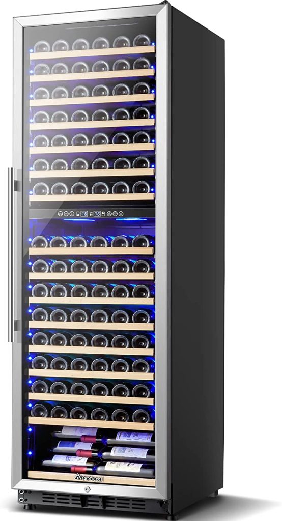 AAOBOSI 176 Bottles Dual Zone Large Capacity Wine Refrigerator