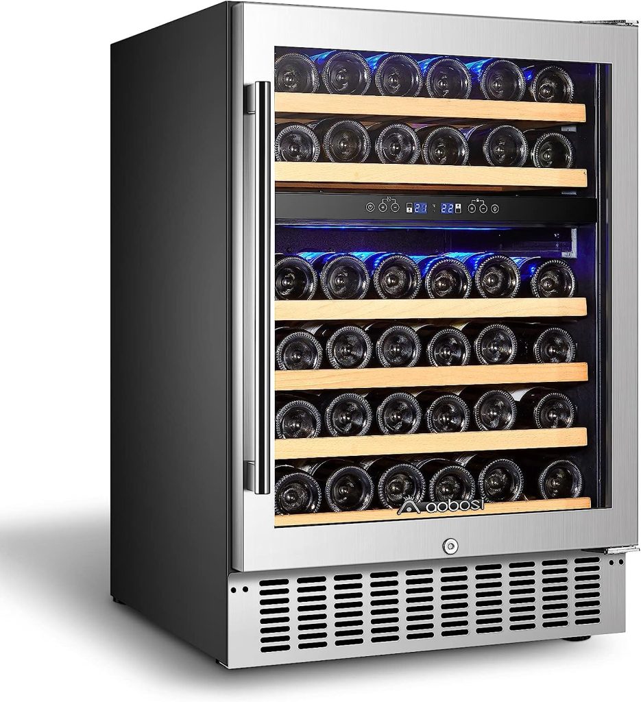 AAOBOSI 24 Inch Dual Zone Wine Cooler