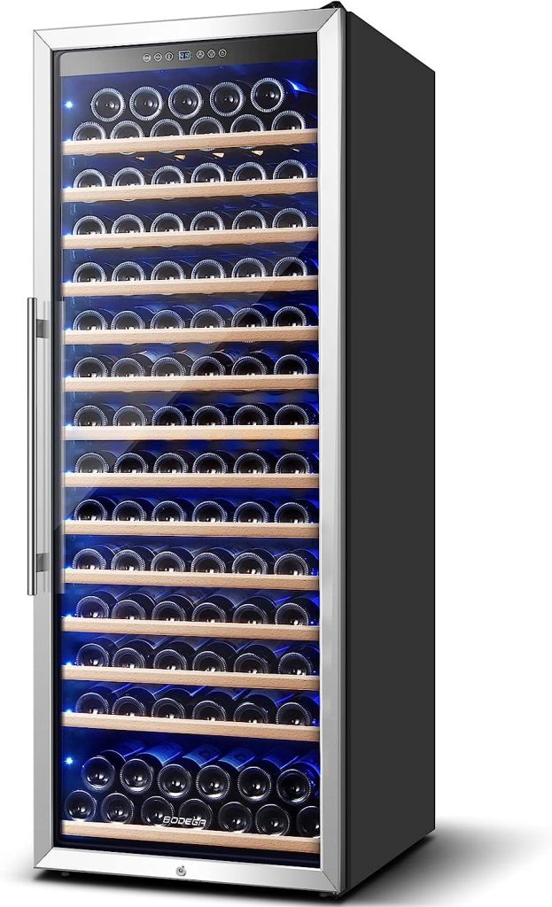 BODEGA 154 Bottles Freestanding Wine Fridge With Safety Door Lock