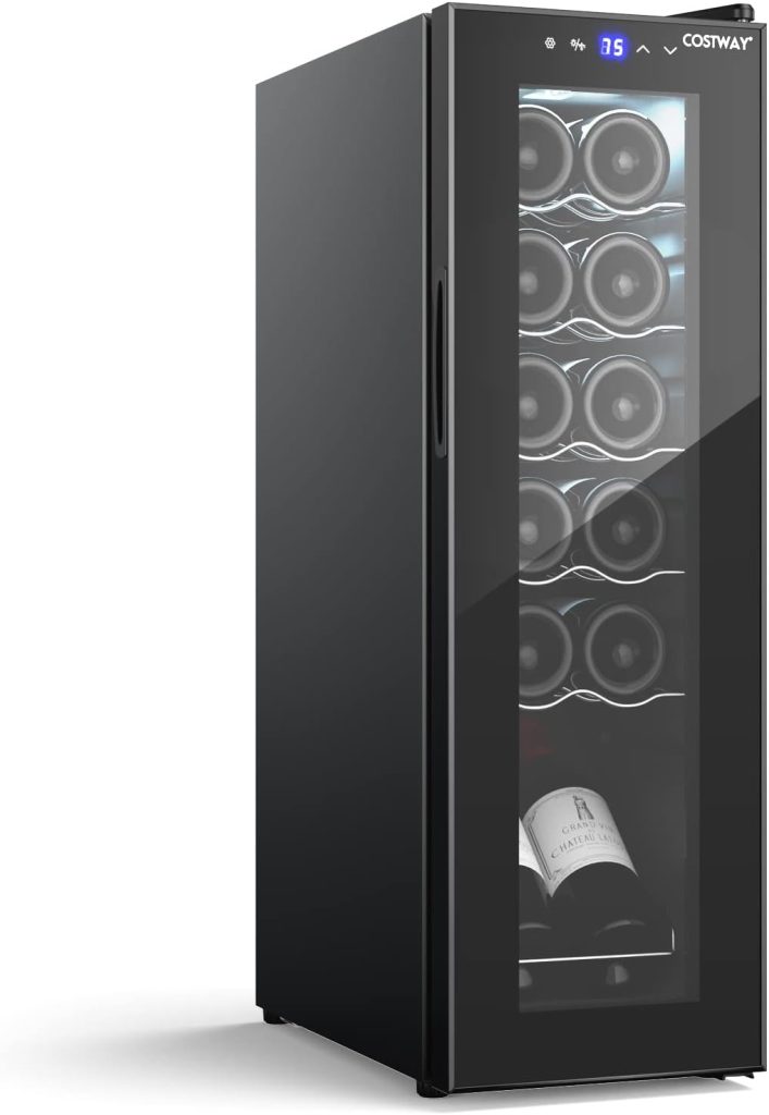 COSTWAY 10 Inch Compact Wine Cooler Refrigerator