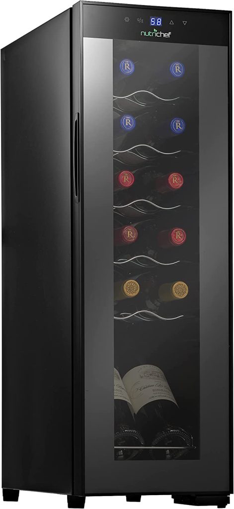 NutriChef Countertop Compact Mini Wine Fridge Chiller