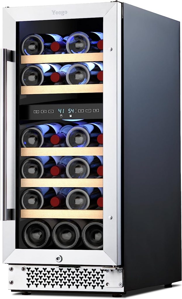 Yeego Dual Zone 28 Bottle Wine Cooler Refrigerator with Safety Lock