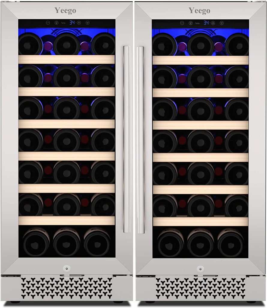 Yeego Side-by-Side 66 Bottle Freestanding Wine Cooler