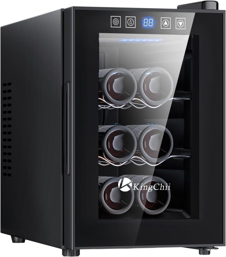 KingChii 6 Bottle Thermoelectric Wine Cooler Refrigerator