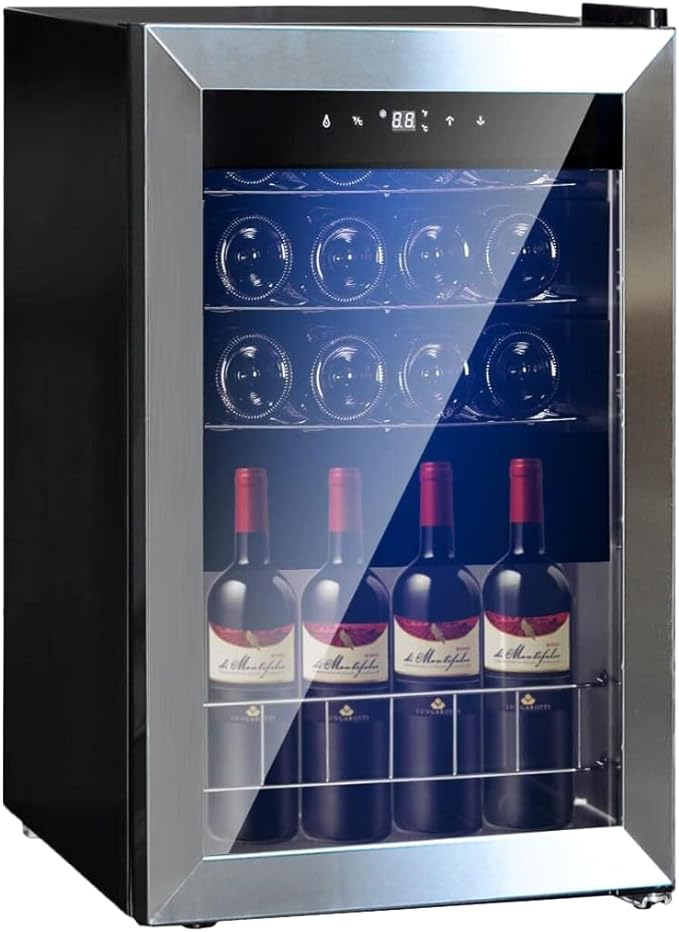 SMETA 19 Bottles Mini Wine Cooler Refrigerator