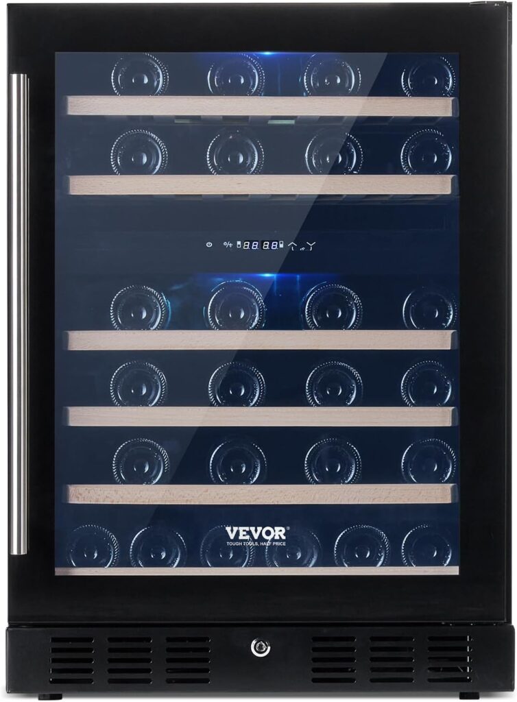 VEVOR 24 Inch 46 Bottles Dual Zone Wine Cooler Refrigerator Review