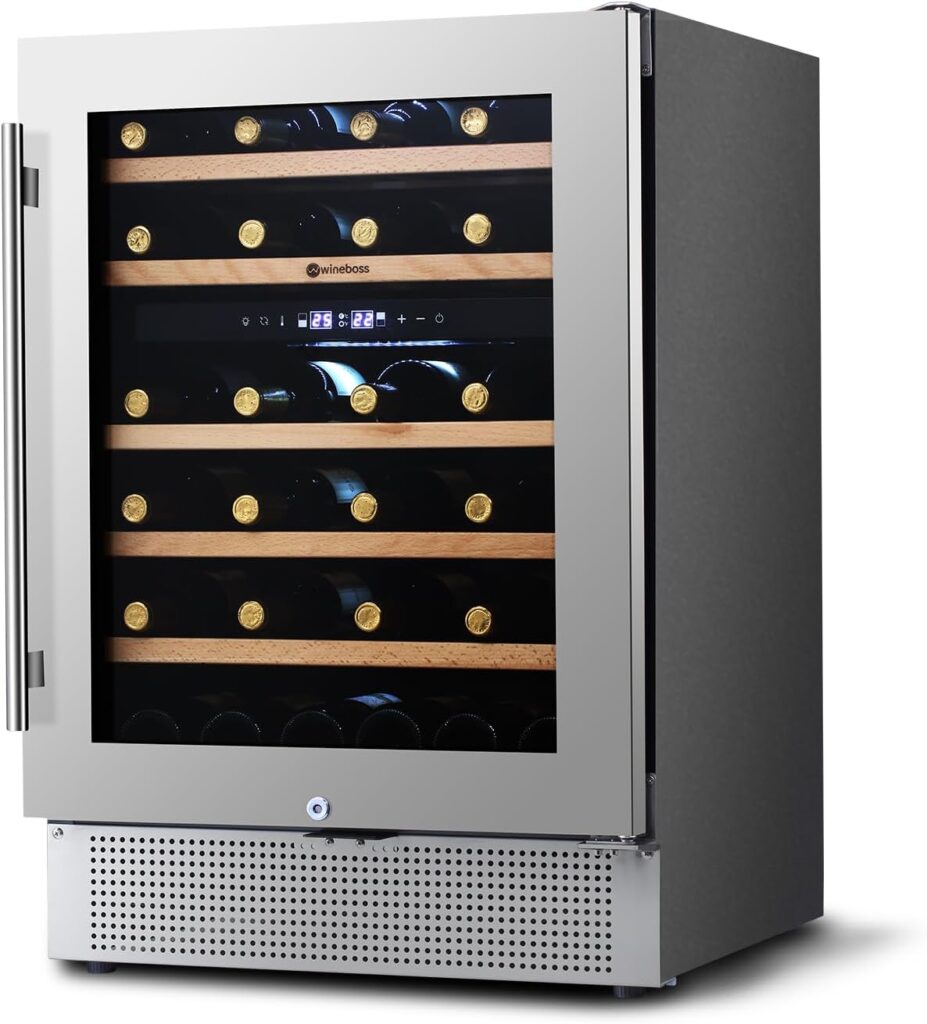 WINEBOSS 46 Bottle Dual Zone Wine Cooler Refrigerator Review